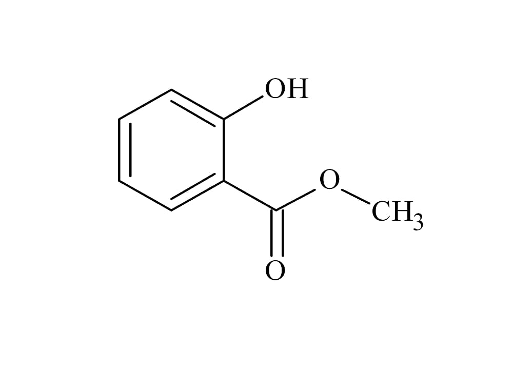 サリチル酸メチルの化学構造式|ウィンターグリーン精油の主成分